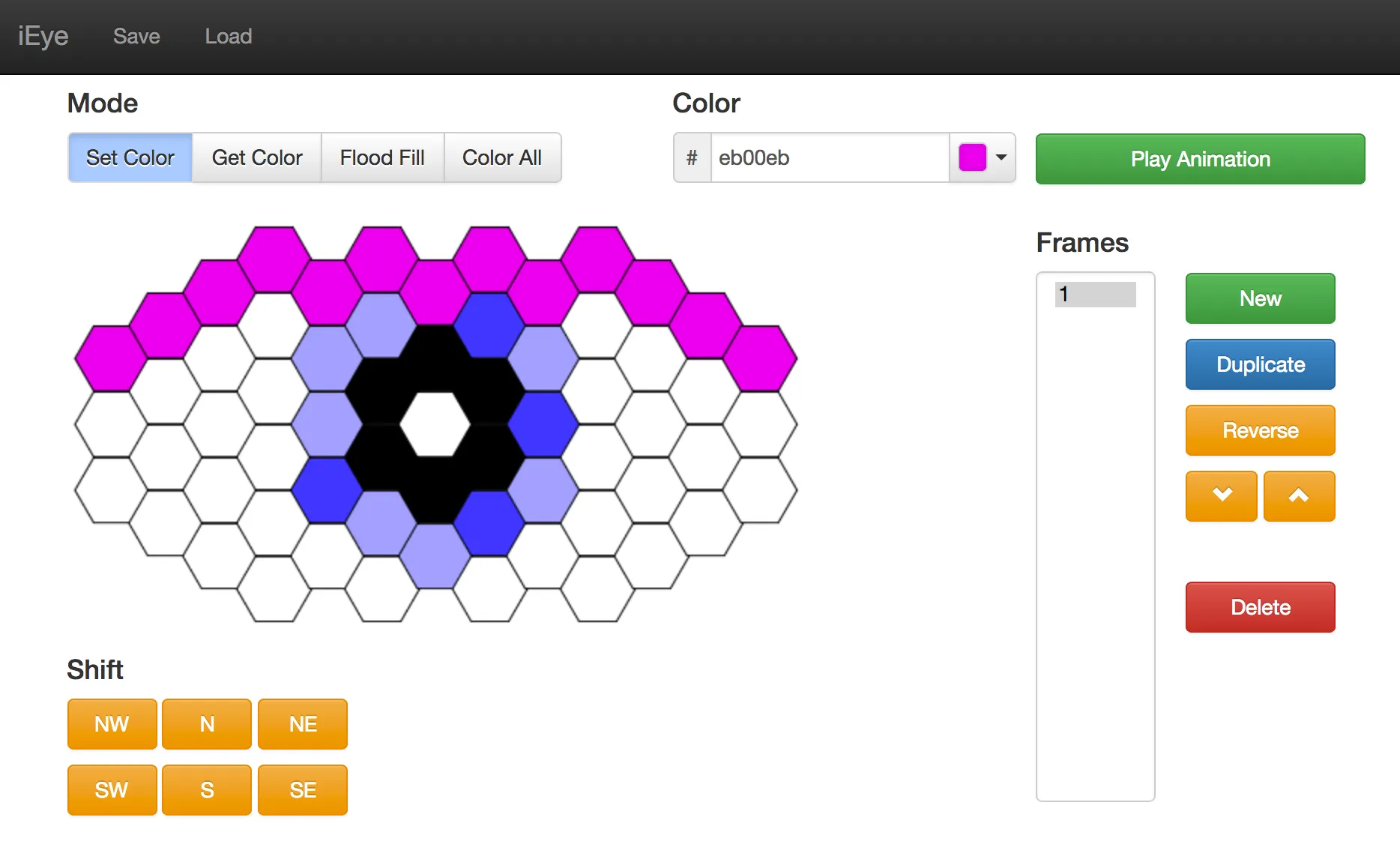 Software used to create patterns and animations for The Eyes